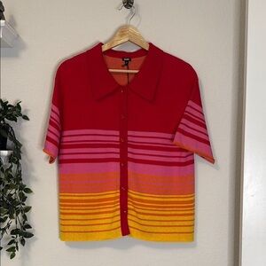 Monrow Sweater Vacation Shirt in Sunset - Medium